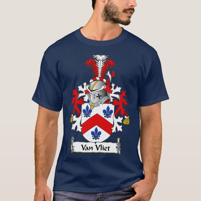 Camiseta Van Vliet Casaco da Guarda Familiar de Armas (Frente)