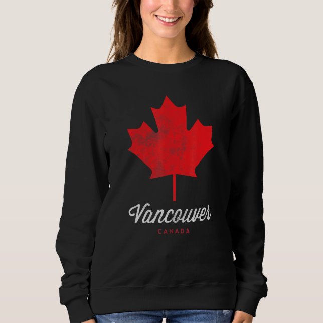 Camiseta Vancouver Classic Vintage Retro Canada Maple Leaf (Frente)
