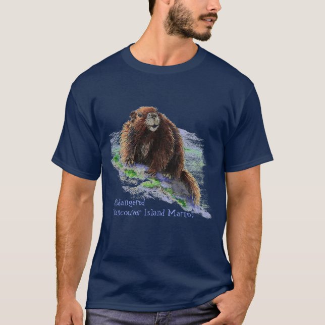 Camiseta Vancouver Island Marmot ameaçada (Frente)