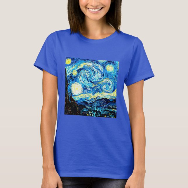 Camiseta VanGogh, noite estelar (Frente)