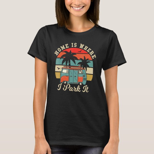 Camiseta Vanlife Home É Onde Eu A Paro - Van Vandwelling (Frente)