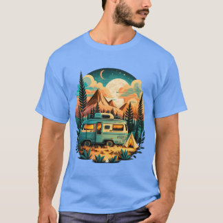 Camiseta Vanlife Retreat Vintage Camping Vibes Adventure vi