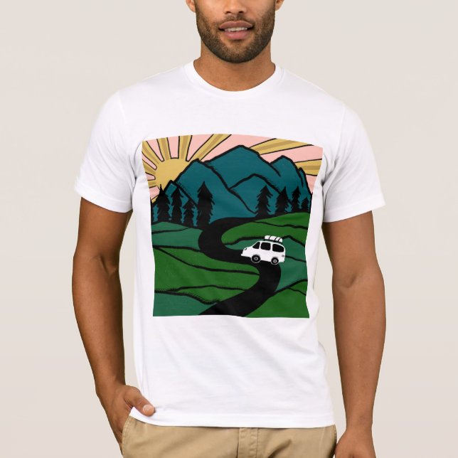 Camiseta VANLIFE Trees Forest Mountain Explore Aventura (Frente)