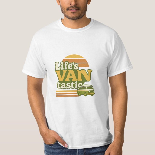 Camiseta VANtastic Retro 70s Van Graphic da vida (Frente)