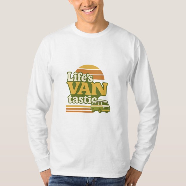 Camiseta VANtastic Retro 70s Van Graphic da vida (Frente)