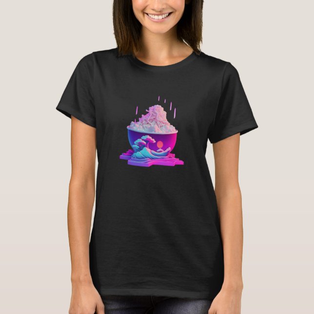 Camiseta Vaperwave Aesthetic Glitch Palm Retrowave Synthwav (Frente)