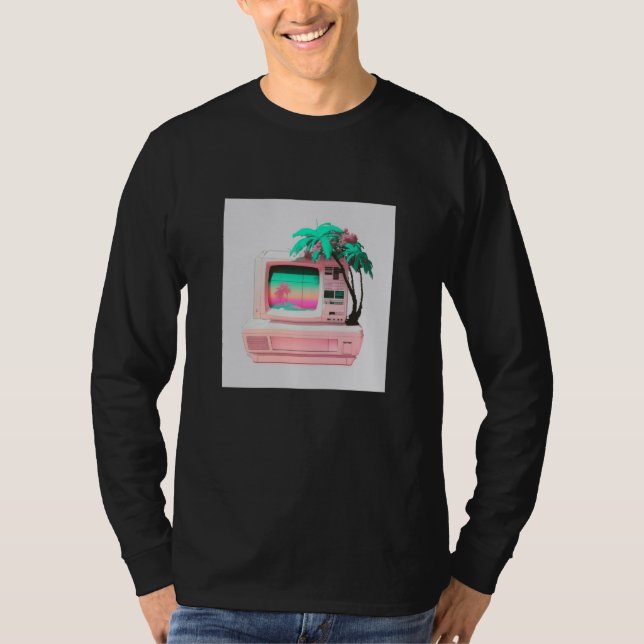 Camiseta Vaperwave Aesthetic Glitch Retrowave Synthwave  12 (Frente)