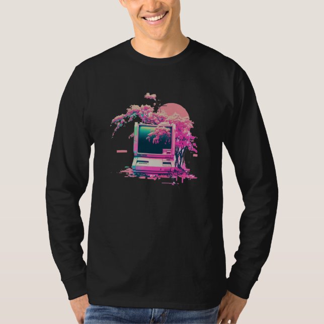 Camiseta Vaperwave Aesthetic Glitch Retrowave Synthwave  14 (Frente)
