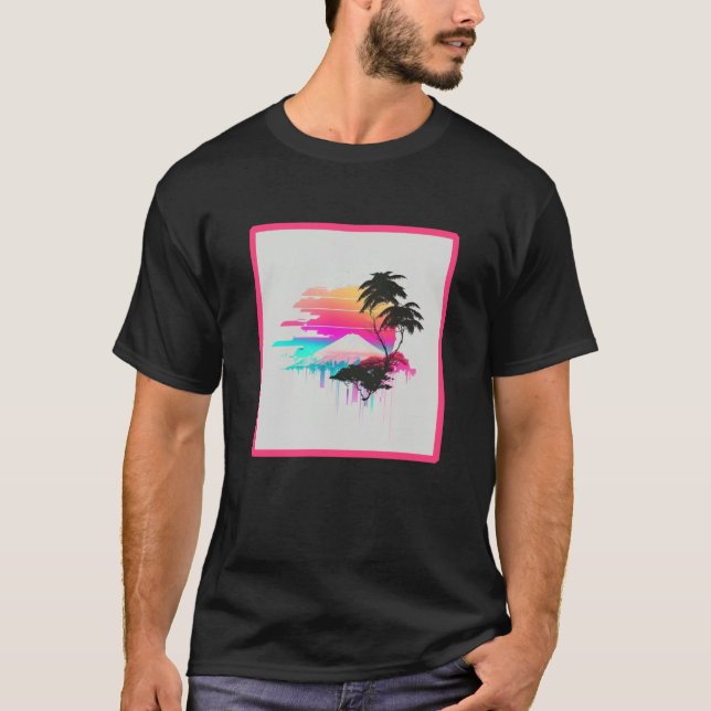 Camiseta Vaperwave Aesthetic Glitch Retrowave Synthwave  2 (Frente)
