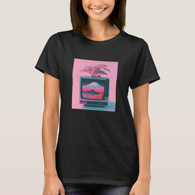 Camiseta Vaperwave Aesthetic Glitch Retrowave Synthwave  4 (Frente)