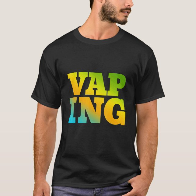 Camiseta Vaping Concebido Com Cores Da Natureza (Frente)