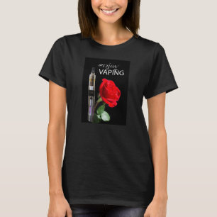 Camiseta Vaping e flor cor-de-rosa