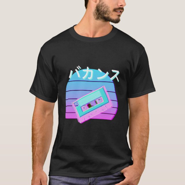 Camiseta Vapor Estético Otaku Japonês, Mistura Retroativa D (Frente)