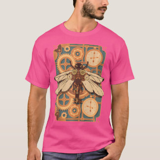 Camiseta Vapor Mecânico De Arte Vitoriano Dragonfly Steampu