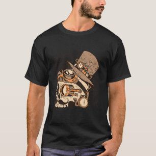 Camiseta Vapor Punk Skull Com Óculos De Óculos De Óculos De