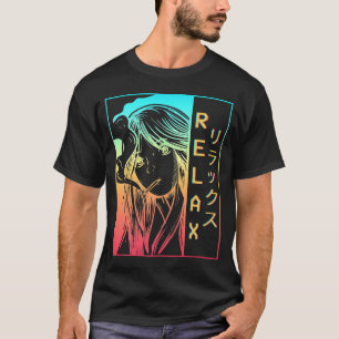 Camiseta Vaporwave Aestética Animy Sad Japonês Relaxe