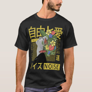 Camiseta Vaporwave Aestética Japonesa Flor Coreana Botão