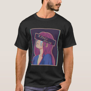 Camiseta Vaporwave Aestética Sad Animy Girl Japonês Offline