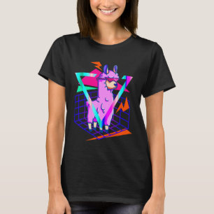 Camiseta Vaporwave Aestética Synthwave 80s 90s Llama Art