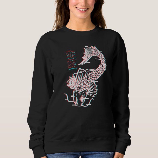Camiseta Vaporwave Aestético Japonês Koi Fish (Frente)