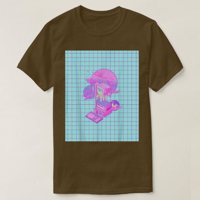 Camiseta Vaporwave Aestético Lofi Ulun Synthwave 80s Retr (Frente do Design)