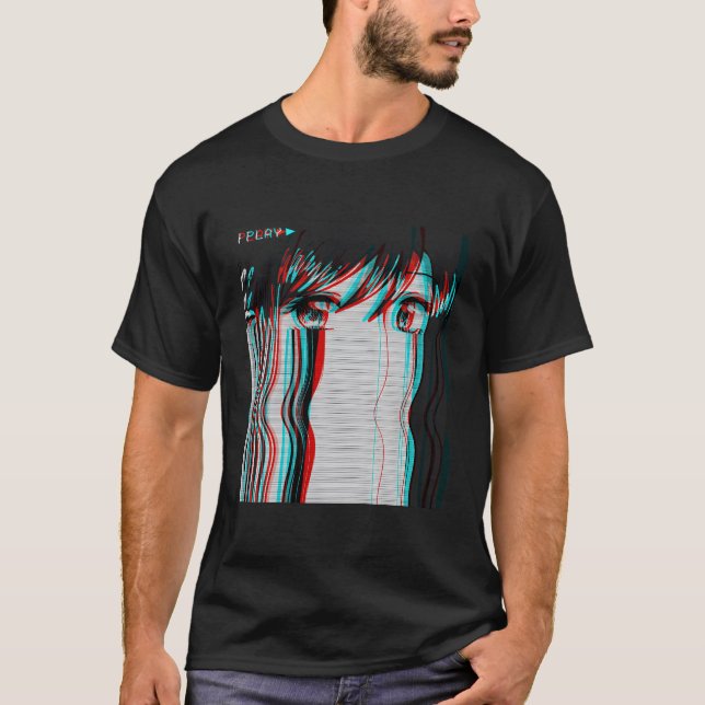 Camiseta Vaporwave Aestético Sad Anime E Harajuku (Frente)
