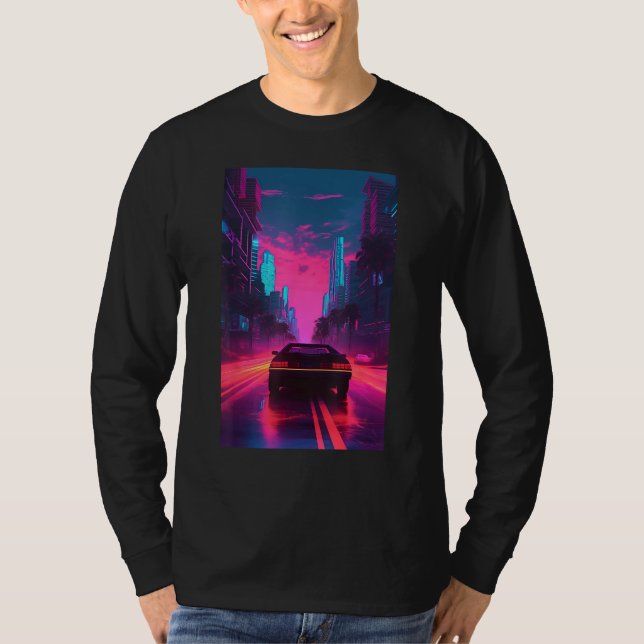 Camiseta Vaporwave Aesthetic Outrun Synthwave Retrowave (Frente)