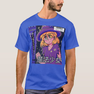 Camiseta Vaporwave Anime Girl Aestética dos anos 80, bruxa