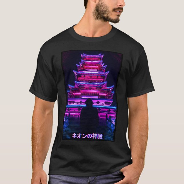 Camiseta Vaporwave Japonês Aestético Wave Tempel (Frente)