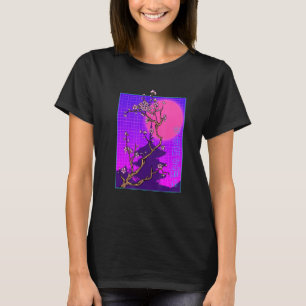 Camiseta Vaporwave Japonês Cherry Blossom Japão Sakura Flo
