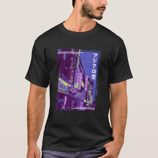 Camiseta Vaporwave Legal na rua da cidade asiática - 80s (Frente)
