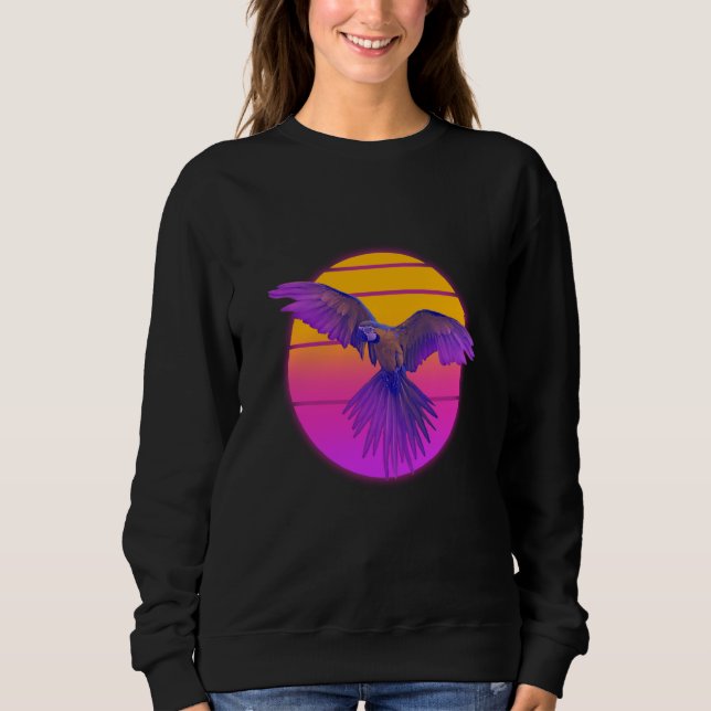 Camiseta Vaporwave Macaw Parrot Tropical Bird Birdwatching (Frente)