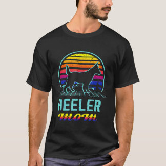 Camiseta Vaporwave Mãe Red Blue Heeler Cão de Gado Australi
