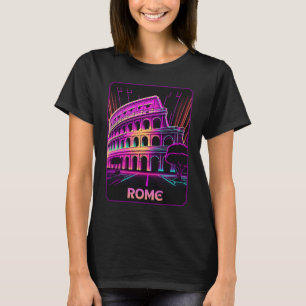 Camiseta Vaporwave O Coliseu Roma Itália Retro 80