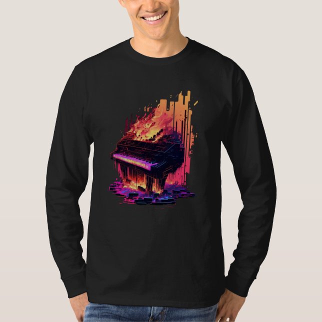Camiseta Vaporwave Piano (Frente)