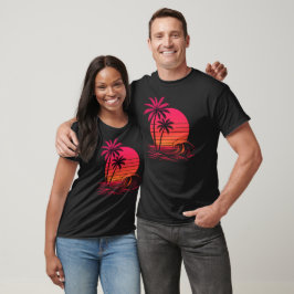 Camiseta Vaporwave Retro Tropical Sunset