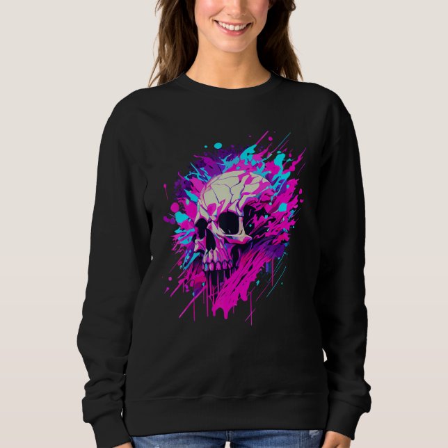 Camiseta Vaporwave Skull Urban Aesthetic Pastel Goth Street (Frente)