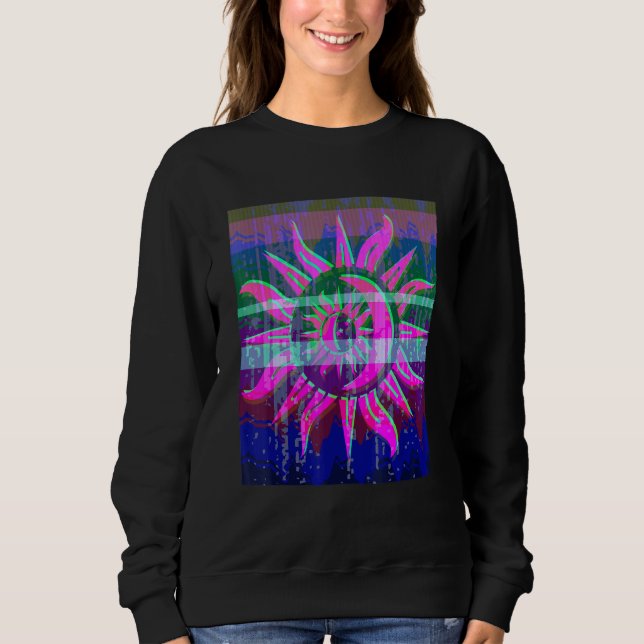 Camiseta Vaporwave Sonora Colorida com Brilho (Frente)