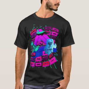 Camiseta Vaporwave Space Cassette Tapes Mixtapes dos anos 1