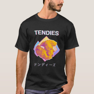 Camiseta Vaporwave Tendies Chicken Tendies Japonês Kanji L