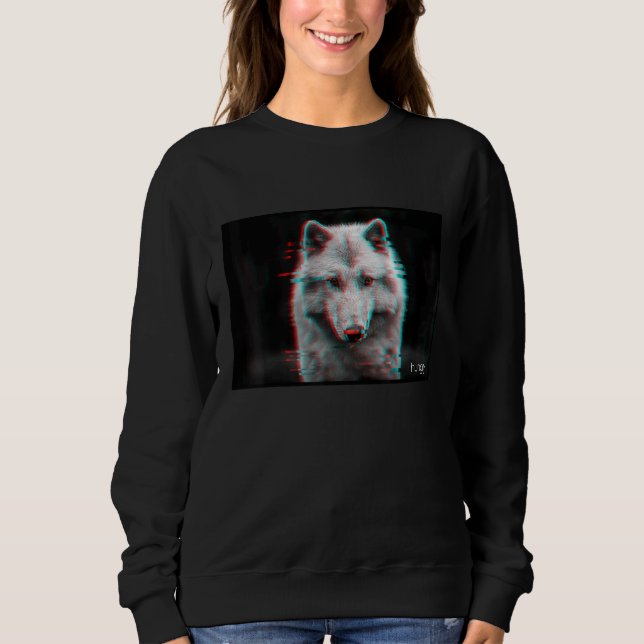 Camiseta Vaporwave White Wolf Animal Snow Wolf Fome (Frente)