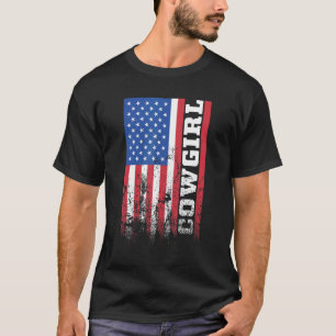 Camiseta Vaqueira Americana Bandeira EUA Vertical