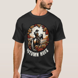 Camiseta Vaqueira, cavaleira. Tons de outono.