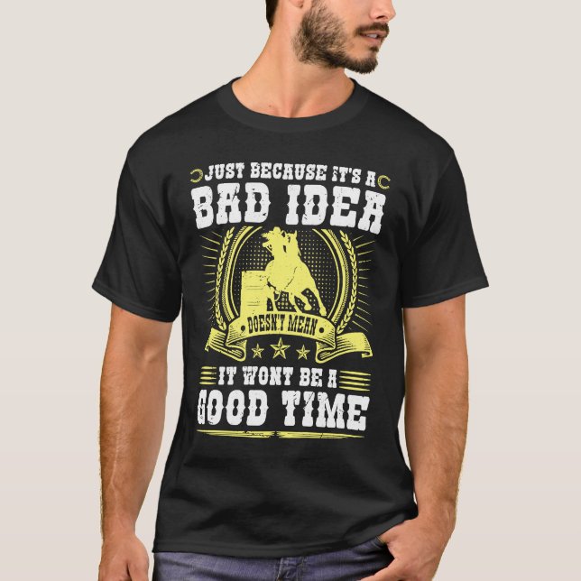 Camiseta Vaqueira Corredora de Barril Má Ideia Bom Tempo Ro (Frente)
