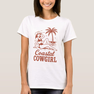 Camiseta Vaqueira Costeira Férias de Verão na Praia Retrô