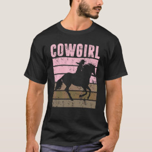 Camiseta Vaqueira Cow Girl Cavalo Equestre Marrom Vaqueira