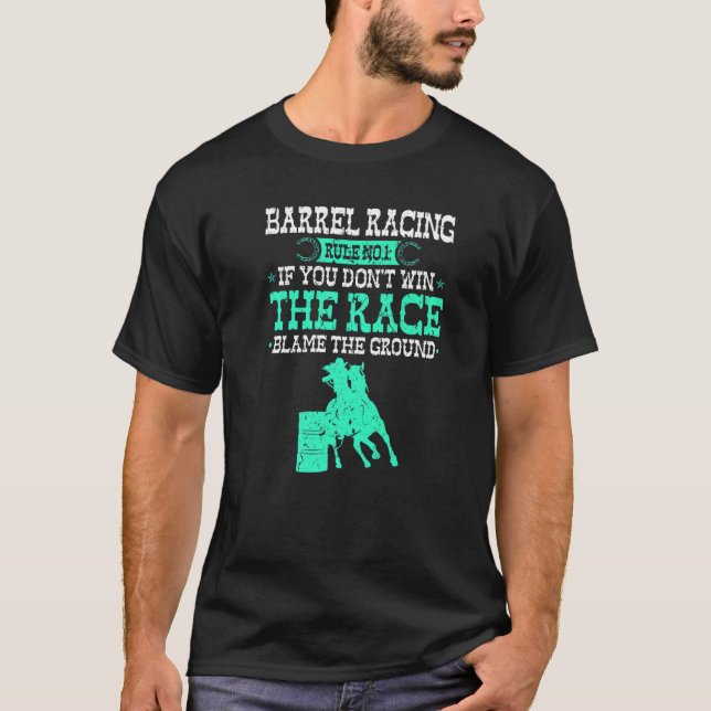 Camiseta Vaqueira de Regra de Corrida de Barril Rodeio Cava (Frente)