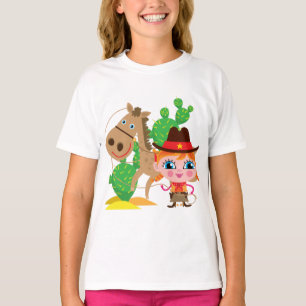 Camiseta Vaqueira e cavalo