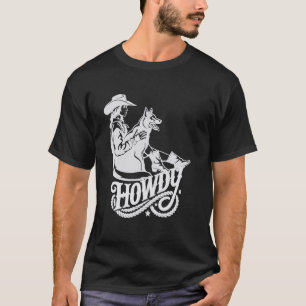 Camiseta Vaqueira e Seu Cachorro, Gráfico Western Roupas Oc