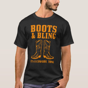 Camiseta Vaqueira Engraçada Para Meninas Mulheres Botas Rod